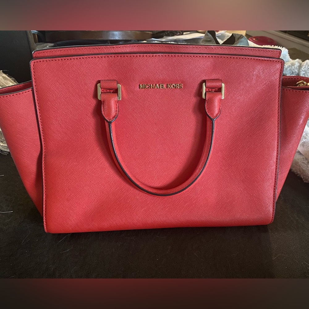 Michael Kors Red Satchel Bag